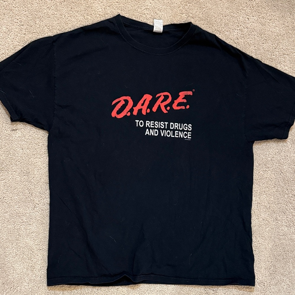 Fruit of the Loom Black and Red Graphic Tee